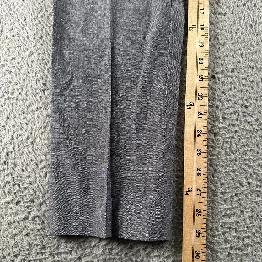 J.Crew Ludlow Slim Dress Pants Mens 32x30 Blue Chambray Cotton Linen Somelos